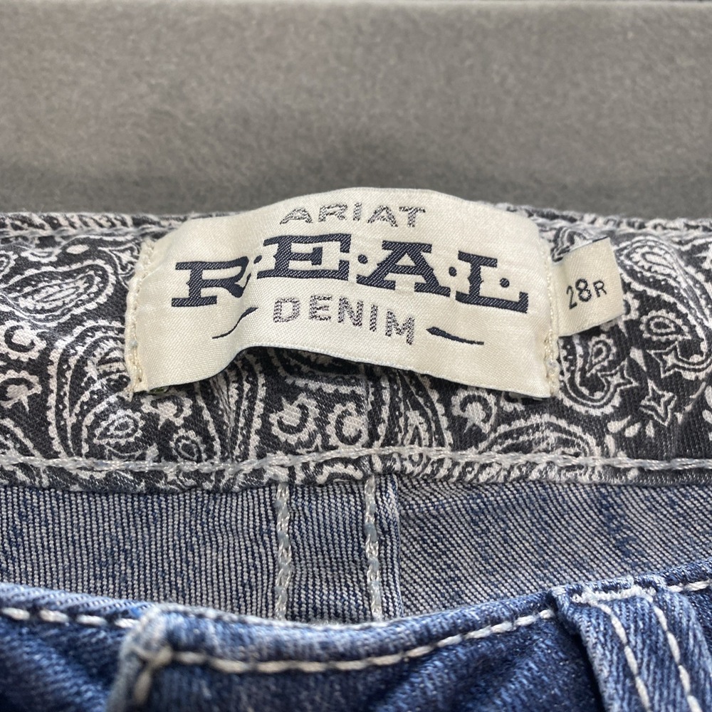 Ariat Womens Jeans 28R Size 6 Real Denim Mid Rise Straight Medium Wash Blue - Picture 2 of 8